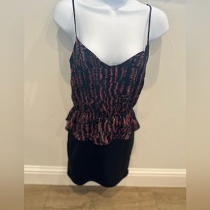 Luish Pink & Black Dress-Small